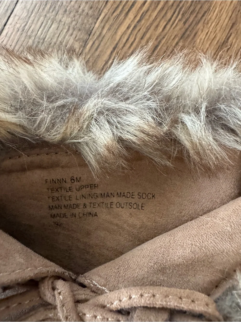 Tan Faux Fur Trim Moccasin Bootie